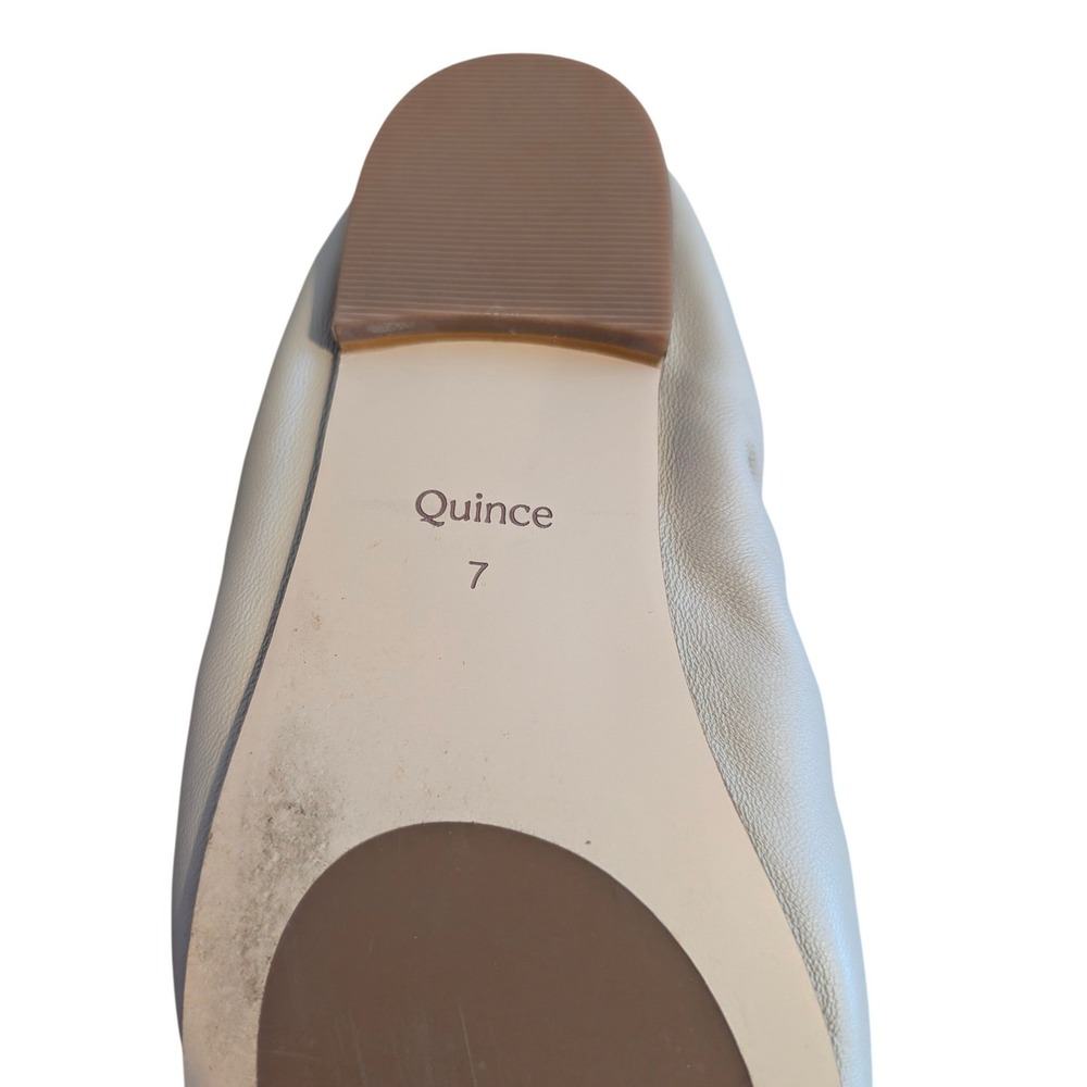 Quince Italian Leather Soft Loafer Cream Leather Elastic Heel Flats Size 7 - Picture 12 of 12